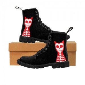 Skelekat: Men's Canvas Boots